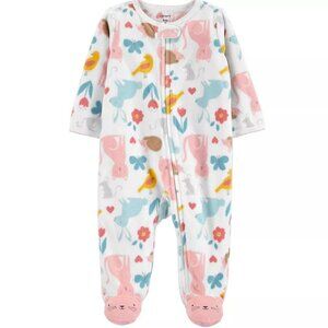 Carter's Baby Girl Animals 2-Way Zip Fleece Sleep & Play Size 3 Months